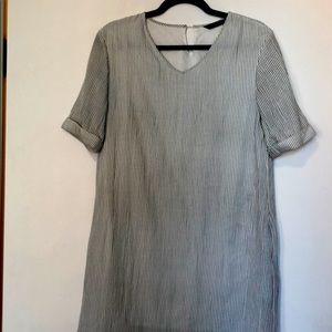 Faux Seersucker Pull On Dress